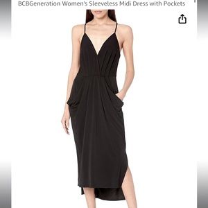 BCBGeneration Women's Sleeveless Midi Dress with Pockets